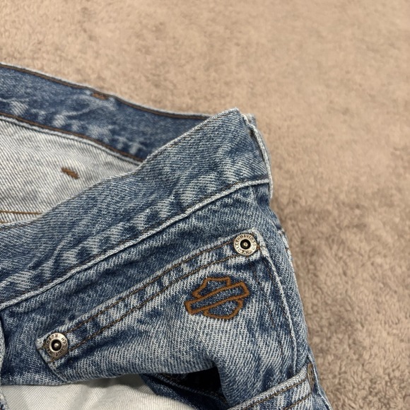 Harley Davidson Men's Jeans 42 X 30 Blue Denim Relaxed Fit Distress Straight Leg - Picture 5 of 8